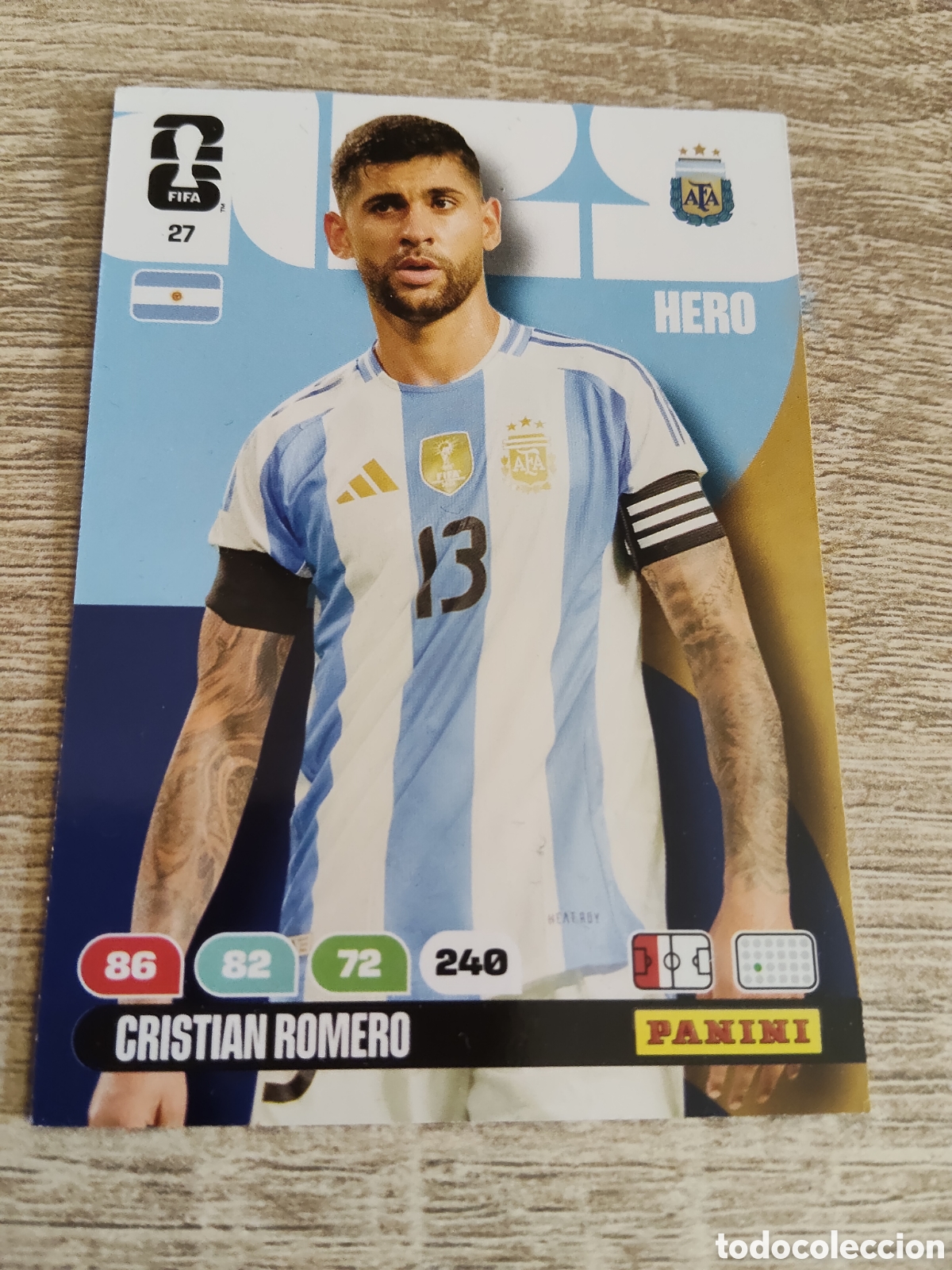 Cromos de F&uacute;tbol: Panini Adrenalyn mundial 2026 27; Cristian Romero Argentina