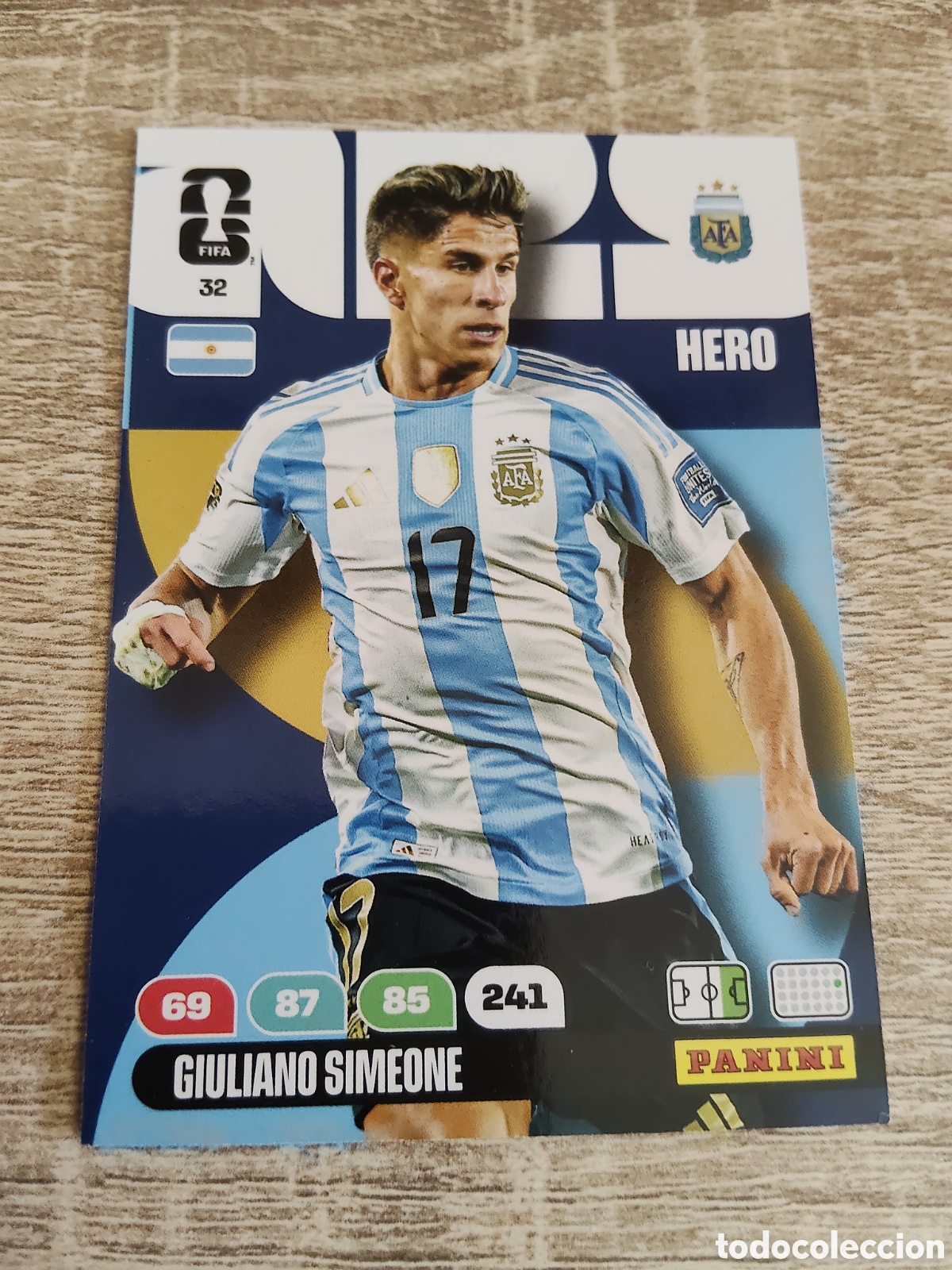 Cromos de F&uacute;tbol: Panini Adrenalyn mundial 2026 32 Giuliano Simeone Argentina