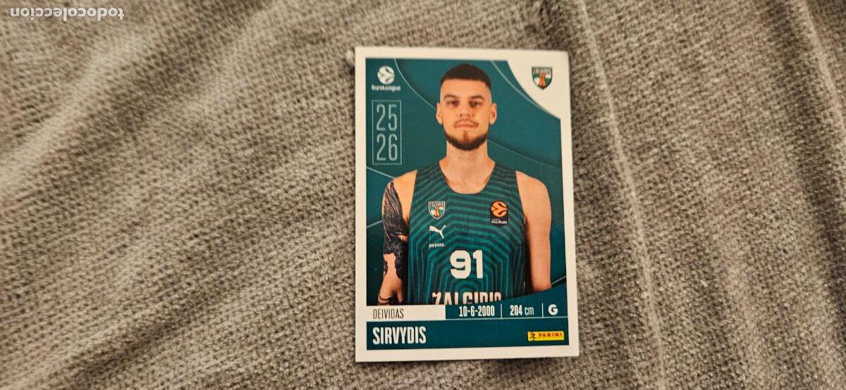 Cromos de Futebol: zalgiris 375 syrvidis euroliga 2025 2026 25 26 trading card