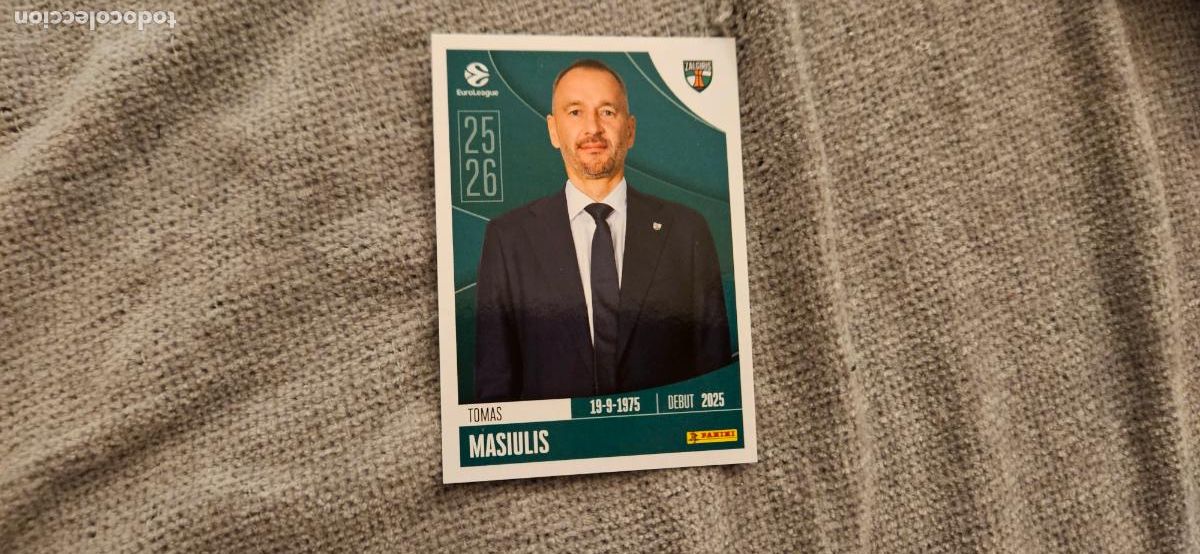 Cromos de Futebol: zalgiris 368 masiulis euroliga 2025 2026 25 26 trading card