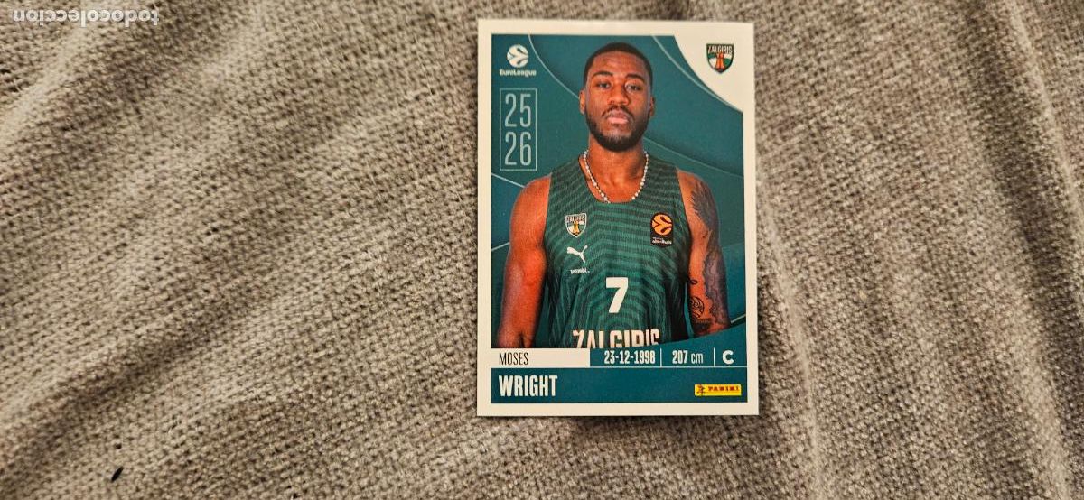 Cromos de Futebol: zalgiris wright 381 euroliga euroleague 2025 2026 25 26 trading card