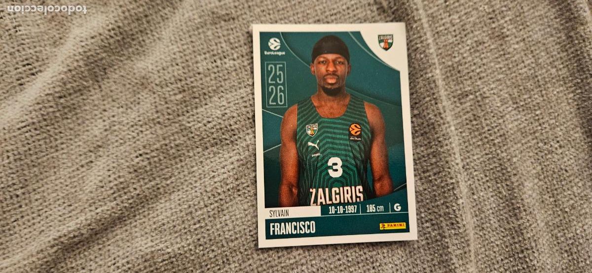 Cromos de Futebol: zalgiris francisco 370 euroliga 2025 2026 25 26 trading card