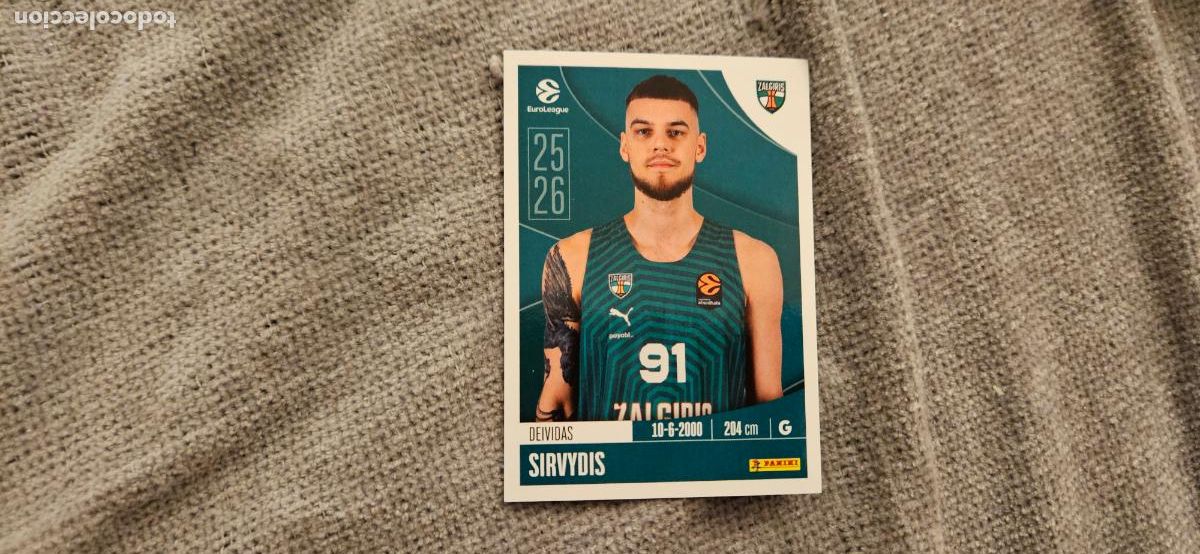 Cromos de Futebol: zalgiris 375 syrvidis euroliga 2025 2026 25 26 trading card