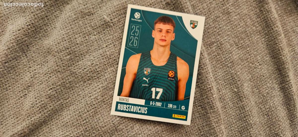 Cromos de Futebol: zalgiris 374 rubstavicius euroliga 2025 2026 25 26 trading card