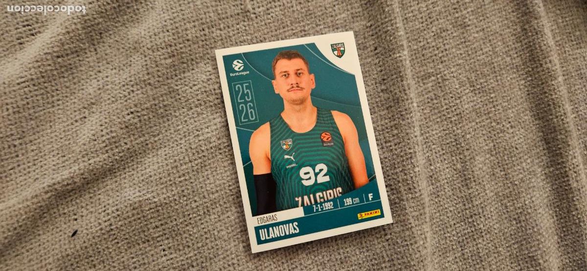 Cromos de Futebol: zalgiris ulanovas 380 euroliga euroleague 2025 2026 25 26 trading card