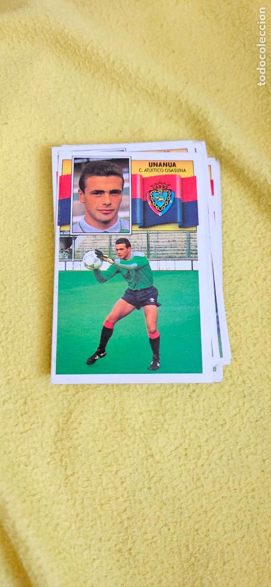 Cromos de F&uacute;tbol: osasuna unanua este 1990 1991 90 91 despegado trading card