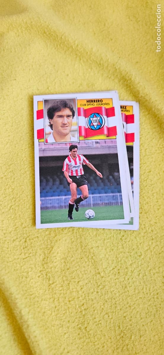 Cromos de F&uacute;tbol: logro&ntilde;es herrero este 1990 1991 90 91 despegado trading card