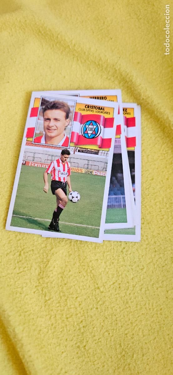 Cromos de F&uacute;tbol: logro&ntilde;escristobal este 1990 1991 90 91 despegado trading card