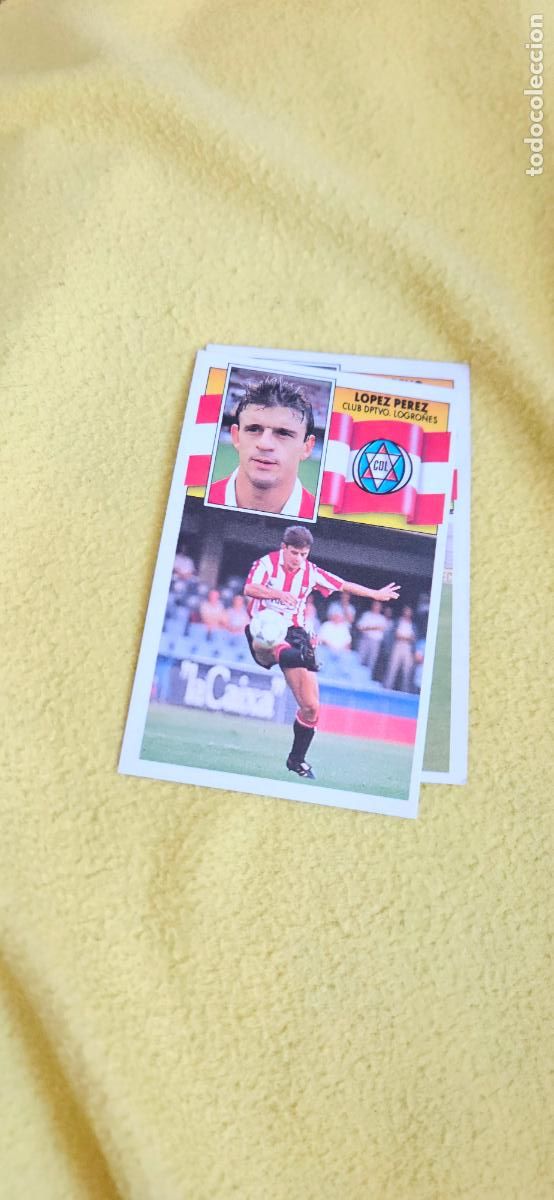 Cromos de F&uacute;tbol: logro&ntilde;es lopez perez este 1990 1991 90 91 despegado trading card