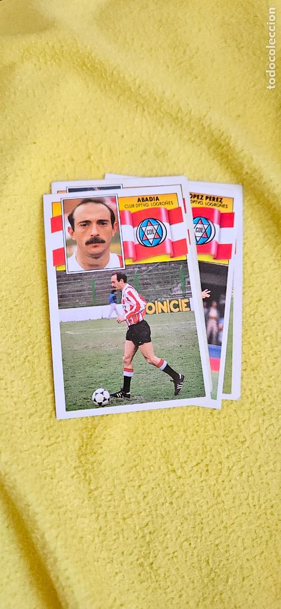Cromos de F&uacute;tbol: logro&ntilde;es abadia este 1990 1991 90 91 despegado trading card