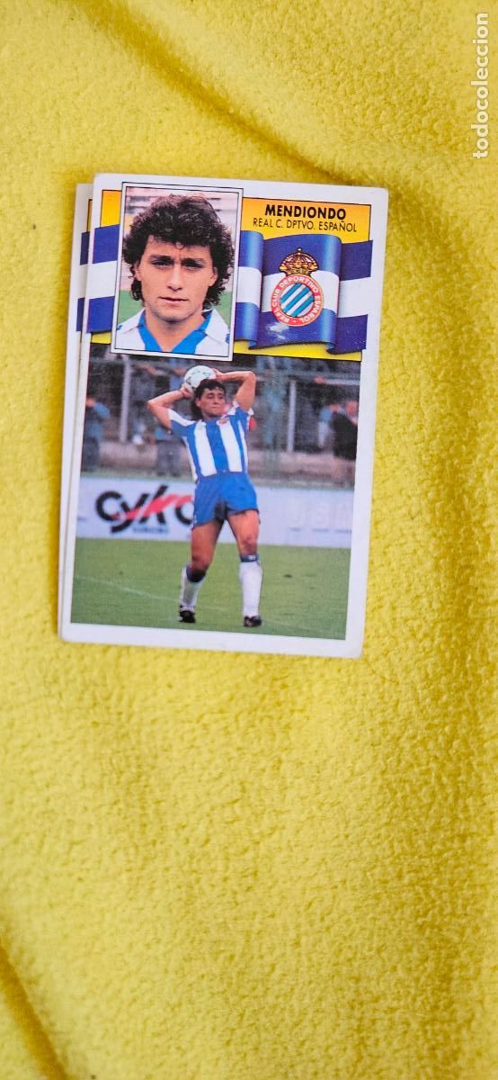 Cromos de F&uacute;tbol: espa&ntilde;ol mendiondo este 1990 1991 90 91 despegado trading card