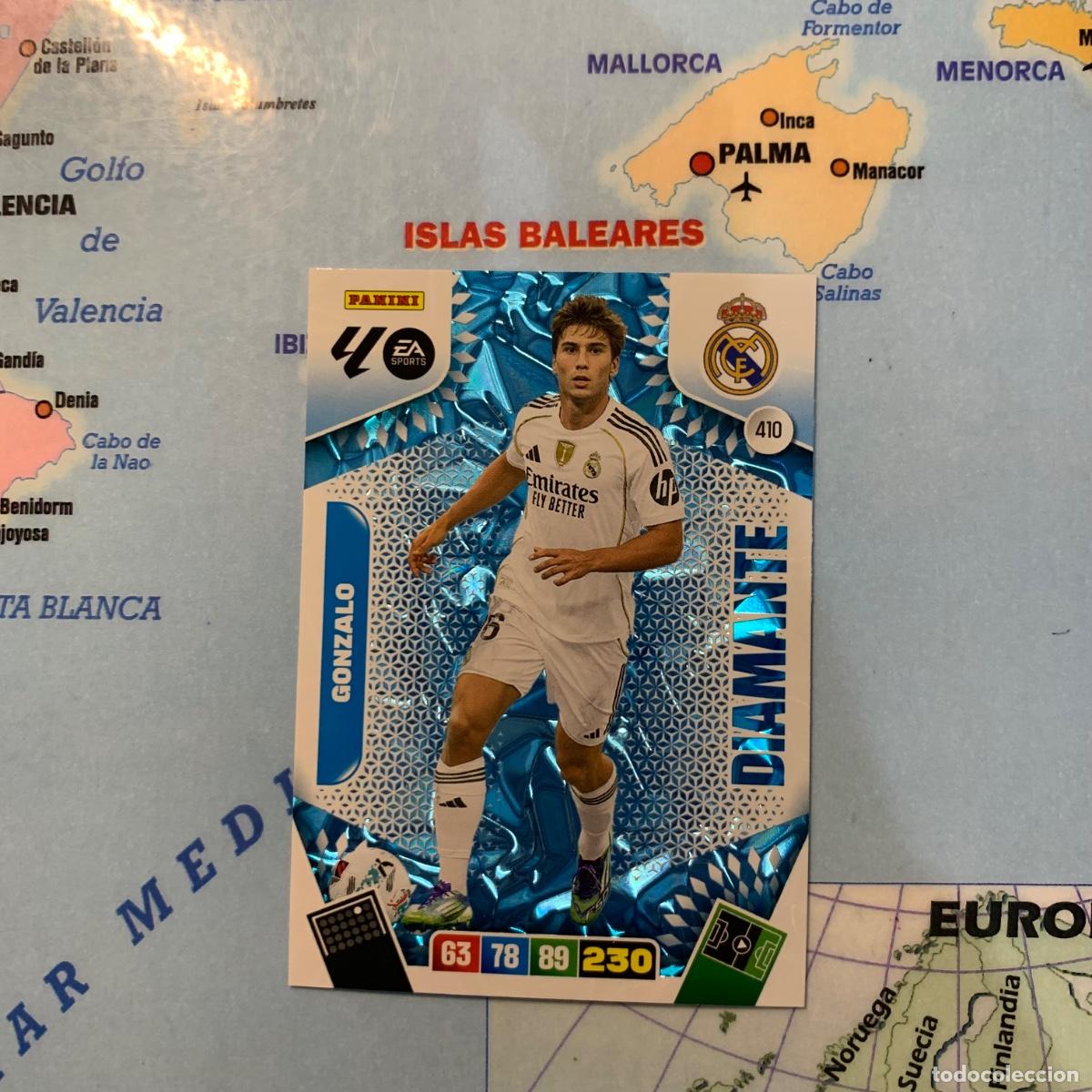 Football Stickers: Gonzalo Diamante n&uacute;mero 410 del Real Madrid cromo adrenalyn XL 25-26 2025-2026