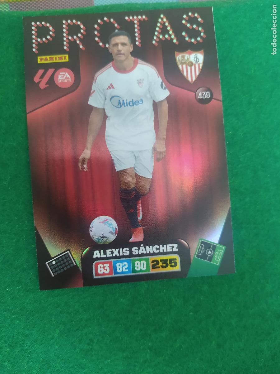 Cromos de F&uacute;tbol: adrenalyn xl 2025 2026 codigo sin activar protas n&ordm; 439 alexis sanchez sevilla fc