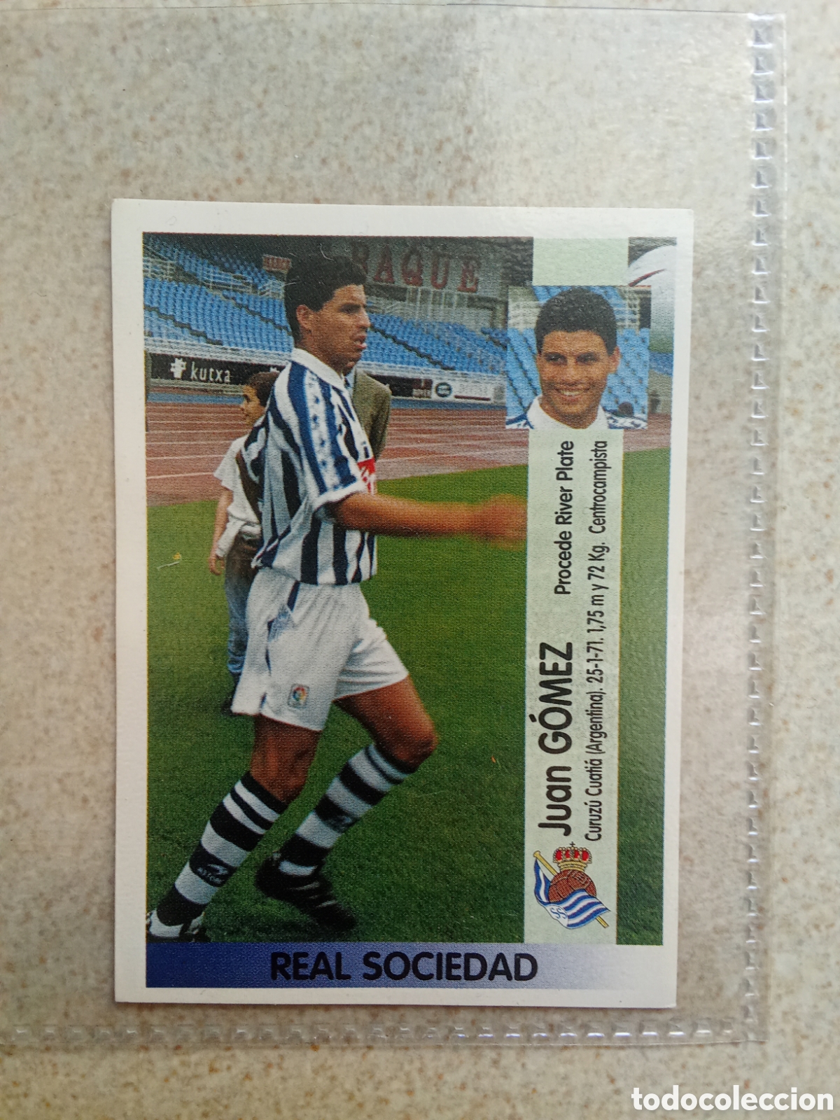 Cromos de F&uacute;tbol: CROMO PANINI LIGA 96 97 - JUAN GOMEZ FICHAJE REAL SOCIEDAD 411. SIN PEGAR