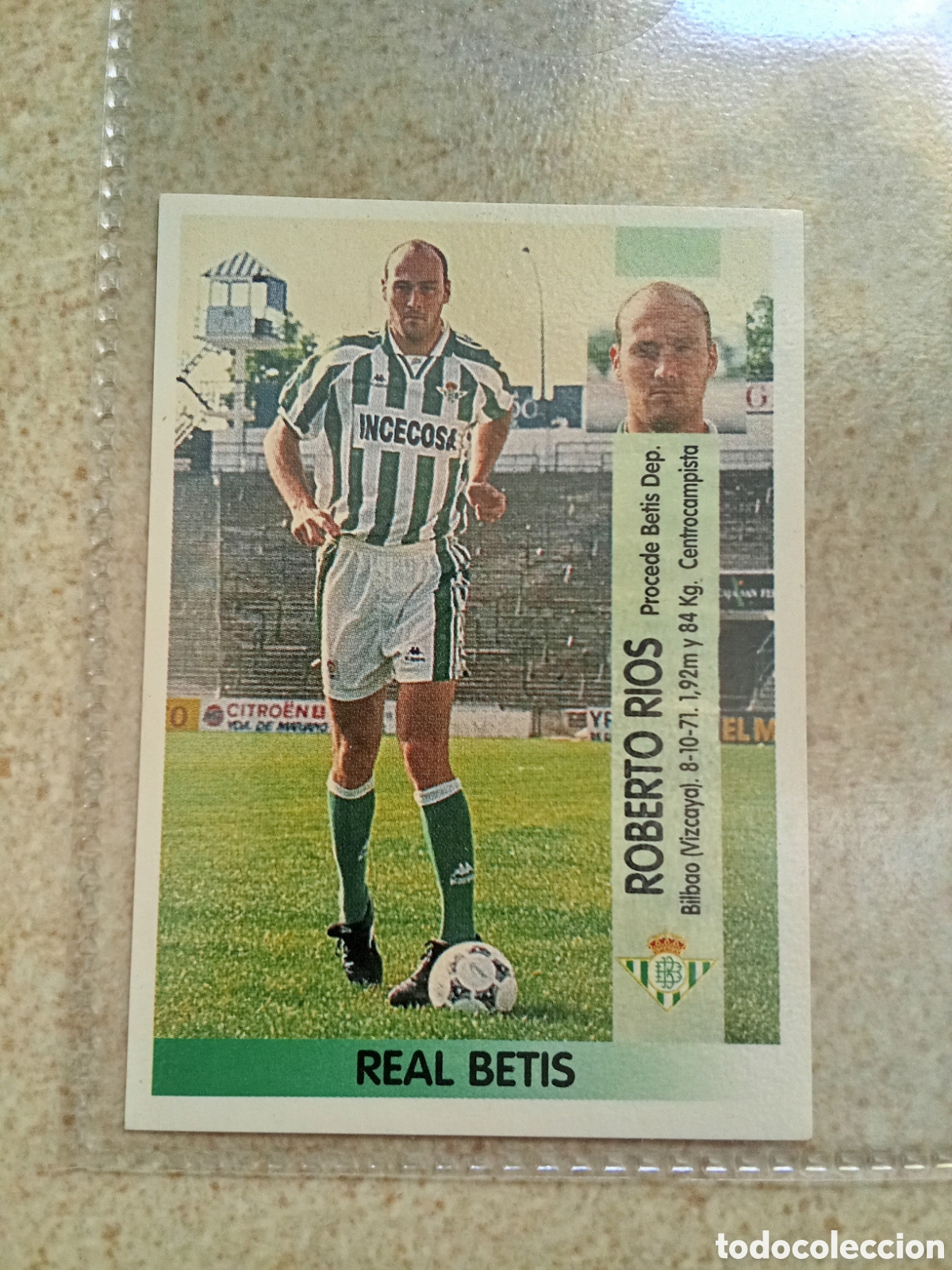 Cromos de F&uacute;tbol: COLOCA RIOS N&ordm; 123 A BETIS PANINI 96 97 SIN PEGAR