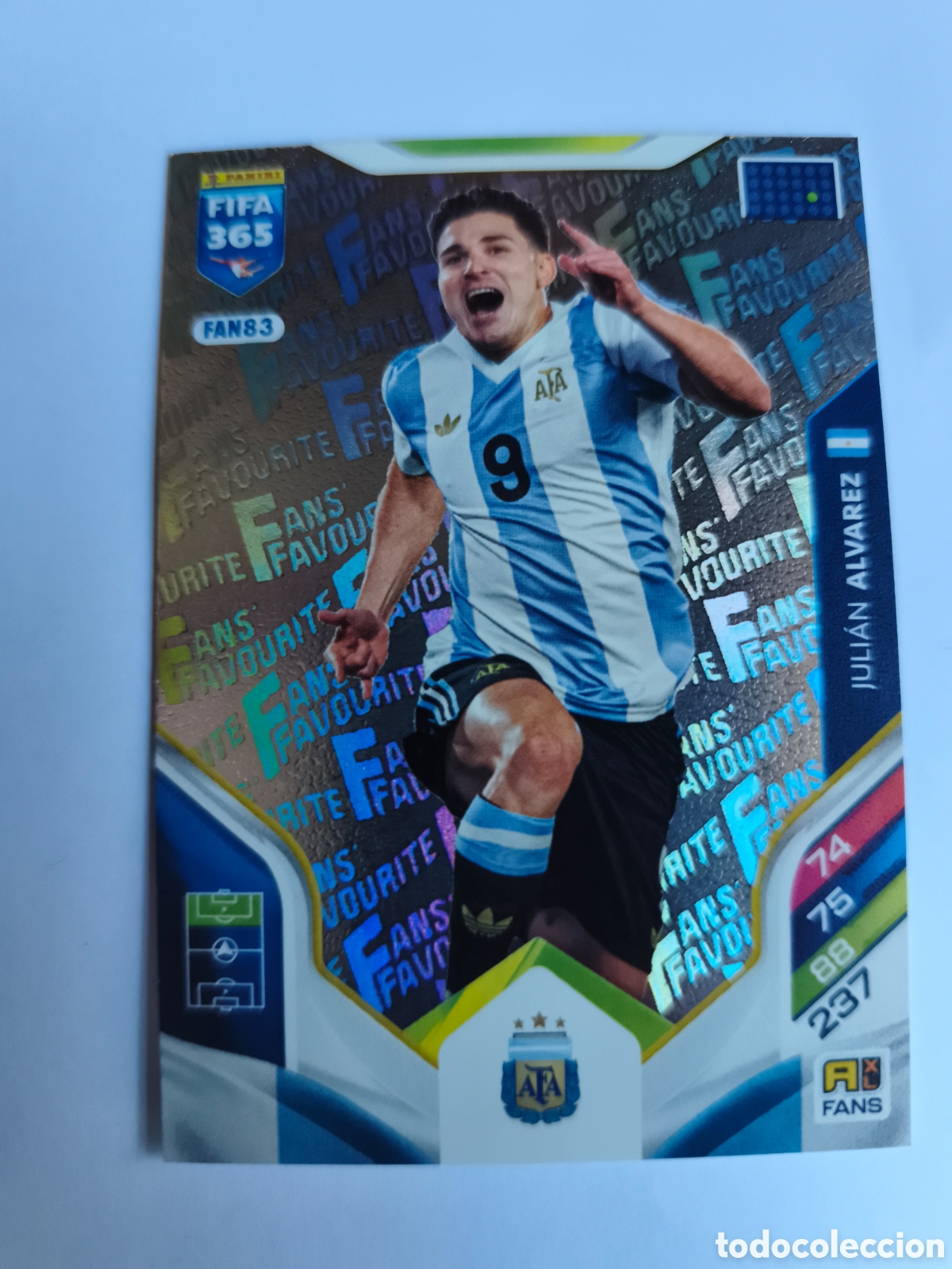 Cromos de F&uacute;tbol: FIDA365. FAN83. JULIAN ALVARES SRGENTINA