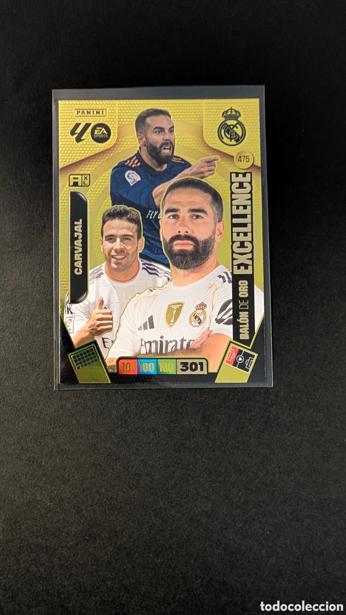 Cromos de F&uacute;tbol: CARVAJAL 475 EXCELLENCE REAL MADRID BALON DE ORO ADRENALYN XL LIGA 2025/2026 25 26 PANINI