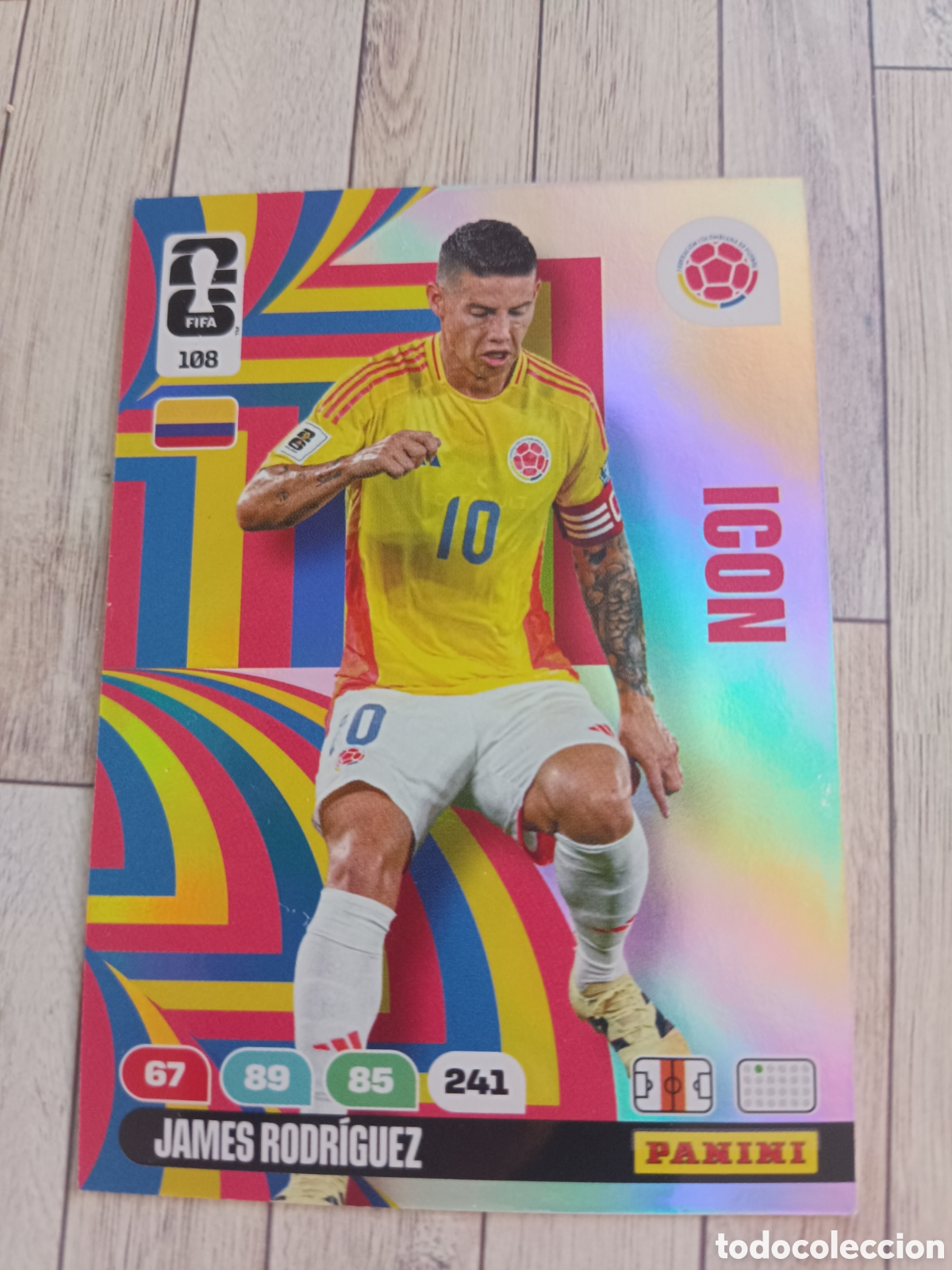 Cromos de F&uacute;tbol: 108 JAMES RODRIGUEZ COLOMBIA ICON ADRENALYN XL MUNDIAL WORLD CUP 2026 PANINI 26