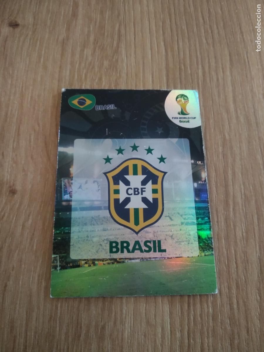 Cromos de F&uacute;tbol: ESCUDO BRASIL CROMO FUTBOL PANINI ADRENALYN MUNDIAL 2014 WORLD CUP COPA DEL MUNDO