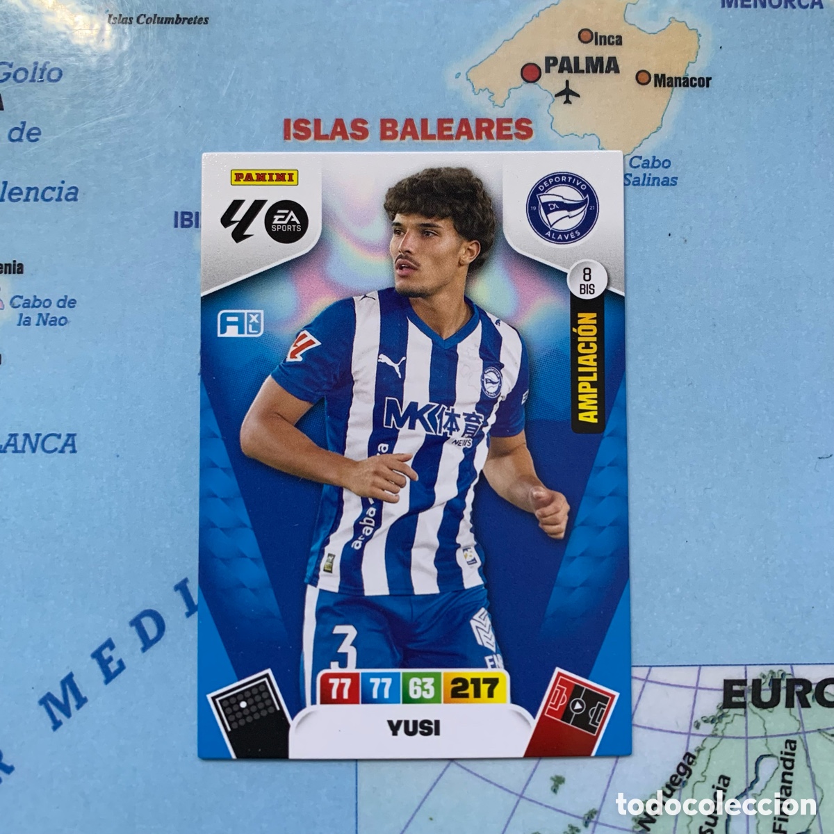 Figurine di Calcio: Yusi ampliacion n&uacute;mero 8 Bis del Alaves cromo adrenalyn XL 25-26 2025-2026