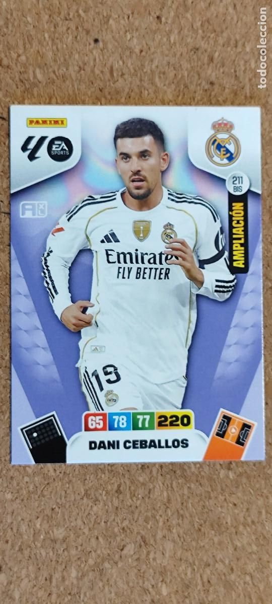 Cromos de F&uacute;tbol: ADRENALYN XL LA LIGA 25/26 CARD AMPLIACION DANI CEBALLOS REAL MADRID # 211 BIS PANINI