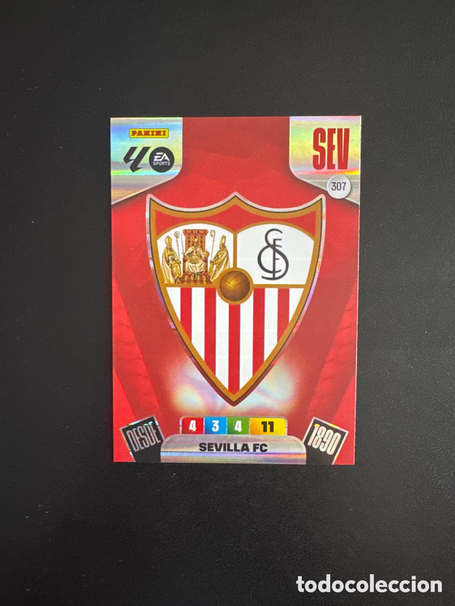 Fu&szlig;ball-Sticker: ESCUDO SEVILLA NUMERO 307 ADRENALYN 2025 2026