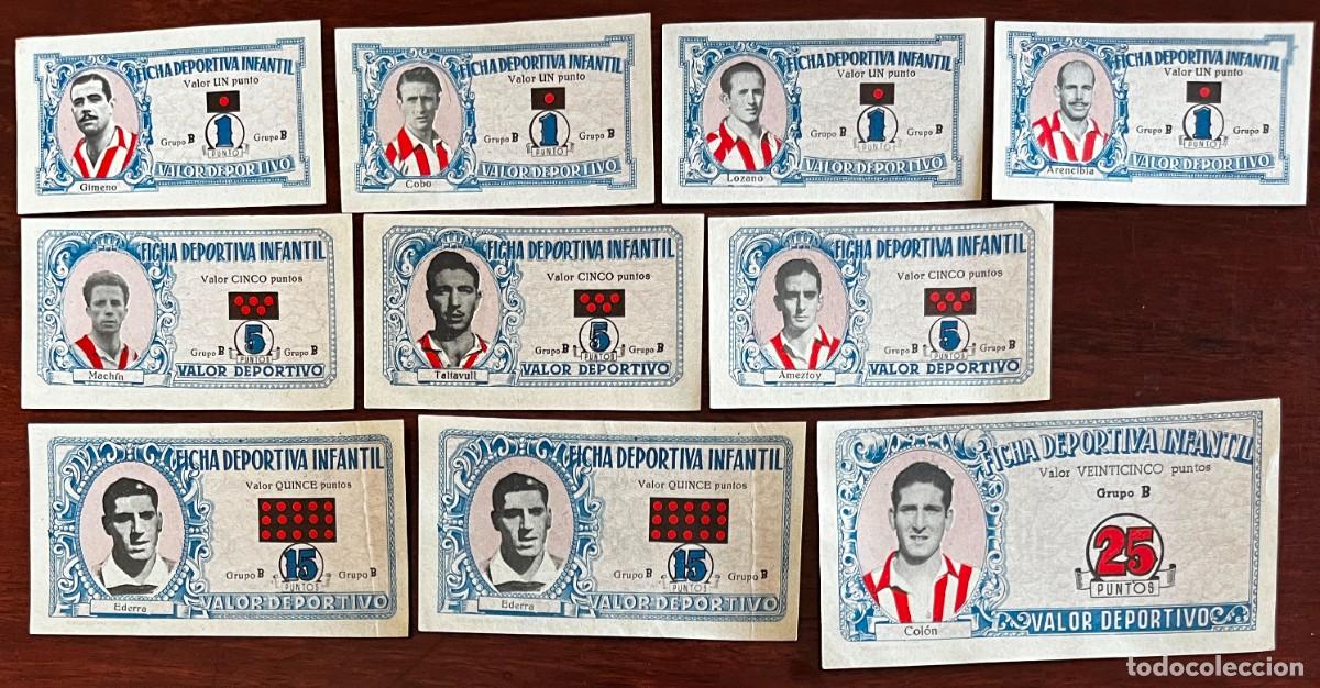 Cromos de F&uacute;tbol: COLECCION DE FICHA DEPORTIVA INFANTIL 10 JUGADORES DEL ATLETICO DE AVIACION, A&Ntilde;O 1943-44
