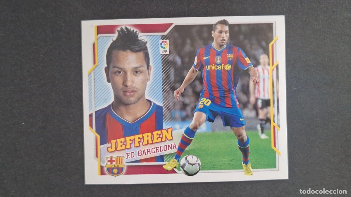 Cromos de F&uacute;tbol: JEFFREN F. C. BARCELONA LIGA ESTE 2010/11 10 11 NUNCA PEGADO SIN PEGAR