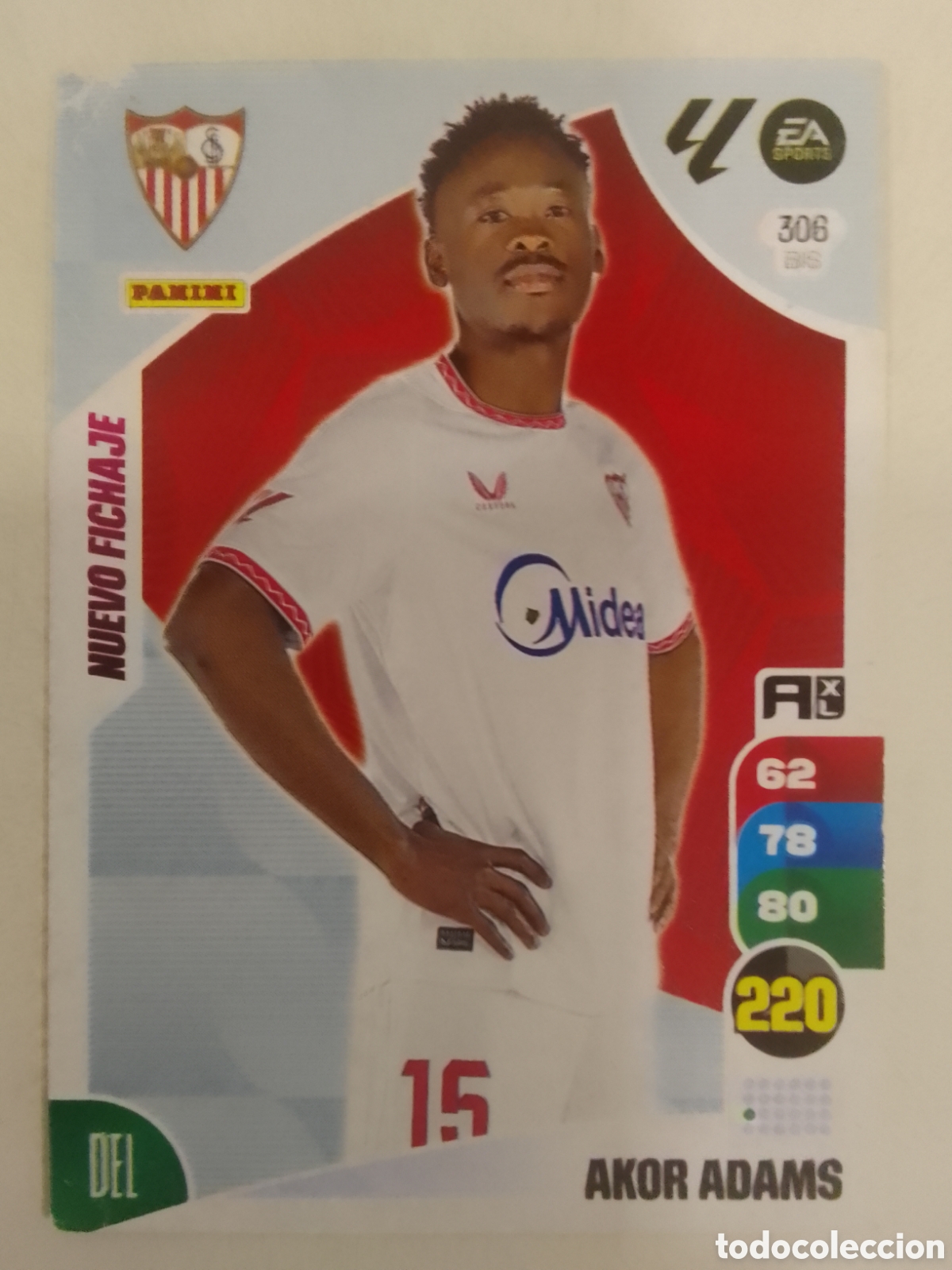 Cromos de F&uacute;tbol: Adrenalyn 2024-25 n&deg; 306 BIS Akor Adams &bull; Sevilla. NUEVO FICHAJE.