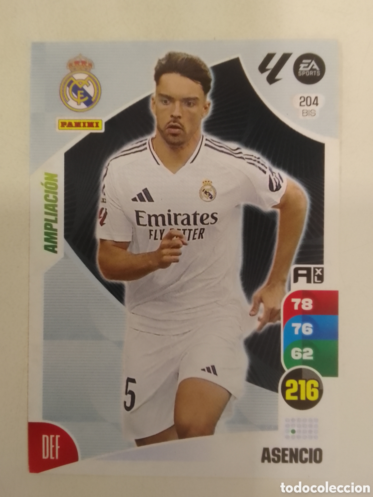 Figurine di Calcio: Adrenalyn XL 2024-25 n&deg; 204 BIS Asencio &bull; Real Madrid. AMPLIACI&Oacute;N.