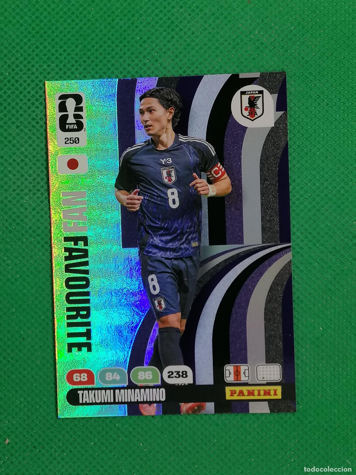 Cromos de F&uacute;tbol: 250 TAKUMI MINAMINO JAPON FAN FAVOURITE ⚽ PANINI ADRENALYN FIFA WORLD CUP 26 2026 ⚽