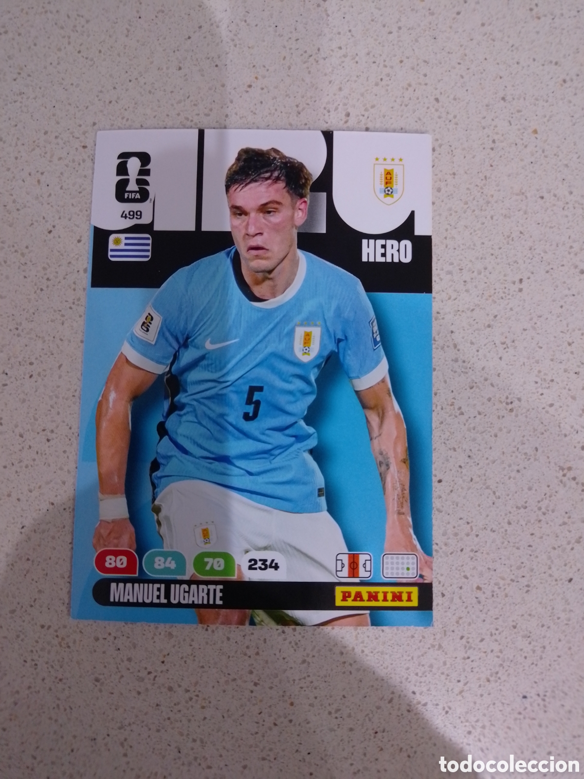 Figurine di Calcio: CARTA N&Uacute;MERO 499 MANUEL UGARTE URUGUAY. ADRENALYN XL MUNDIAL 2026.