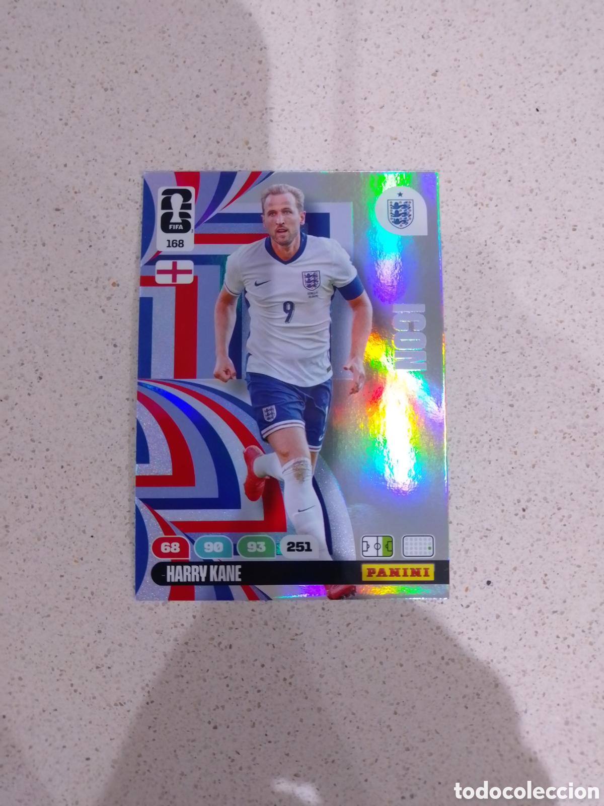 Cromos de F&uacute;tbol: CARTA N&Uacute;MERO 168 ICON HARRY KANE INGLATERRA. ADRENALYN XL MUNDIAL 2026.