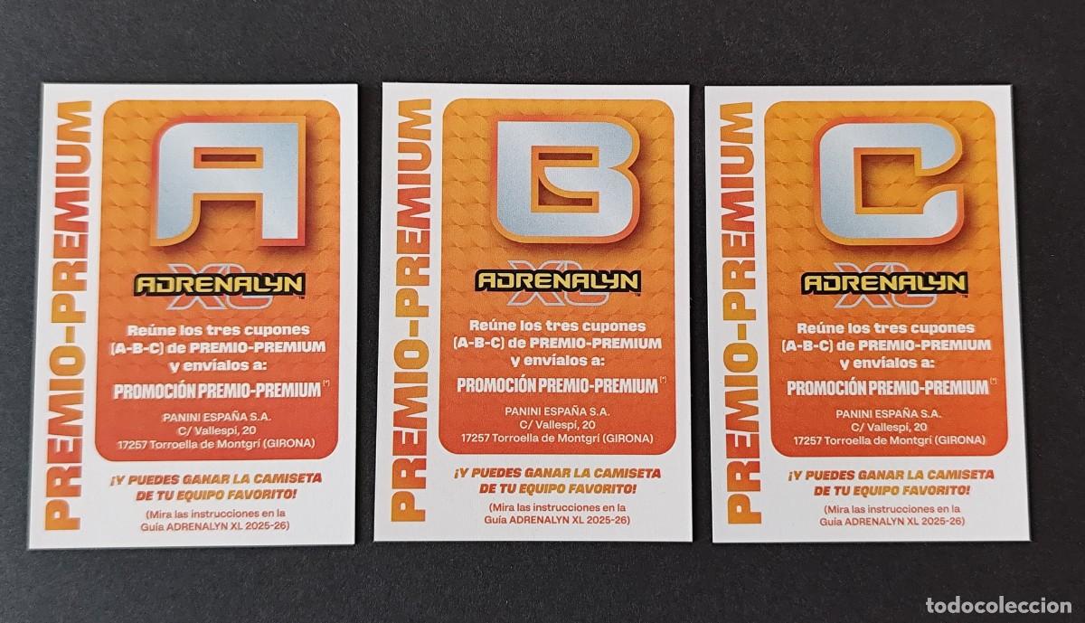 Cromos de Futebol: LOTE PACK PREMIO-PREMIUM LETRAS A B C SOBRE PREMIUM ADRENALYN 2025 2026 25 26