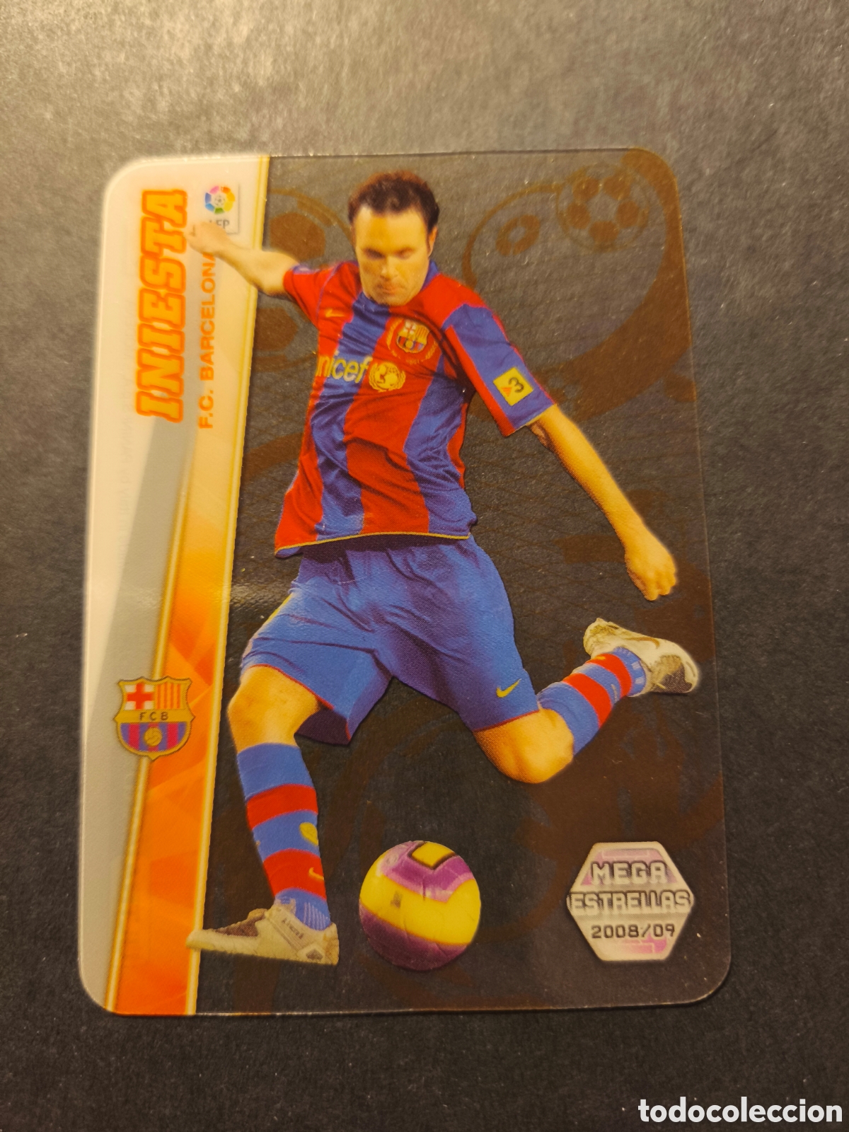 Cromos de F&uacute;tbol: 378 INIESTA FC BARCELONA MEGA CRACK 2008 2009 ULTRA CARD