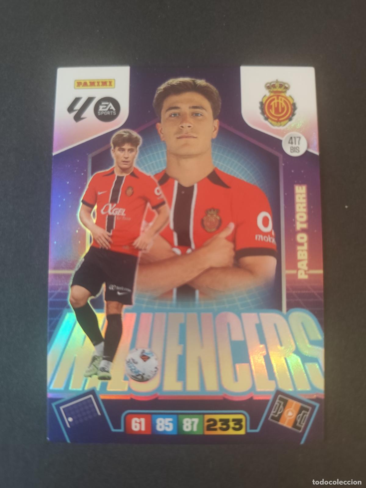 Cromos de F&uacute;tbol: 417 BIS PABLO TORRE MALLORCA SOBRE PREMIUM INFLUENCERS ADRENALYN 2025 2026 25 26