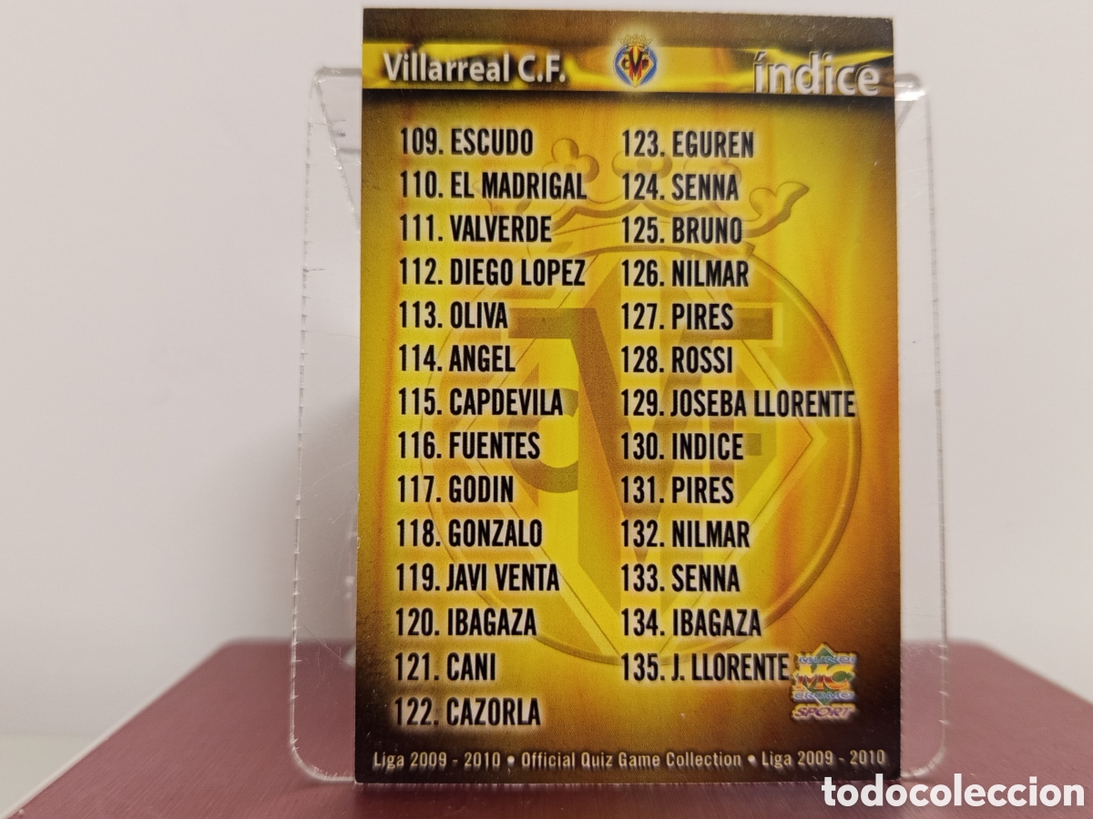 Cromos de Futebol: ❇️ CROMO ⚽ &Iacute;NDICE VILLARREAL 130 FICHAS LIGA QUIZ COLLECTION MUNDICROMO ❇️