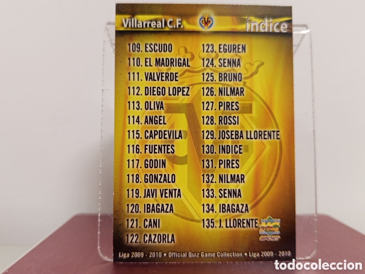 Figurine di Calcio: ❇️ CROMO ⚽ &Iacute;NDICE VILLARREAL 130 FICHAS LIGA QUIZ COLLECTION MUNDICROMO ❇️