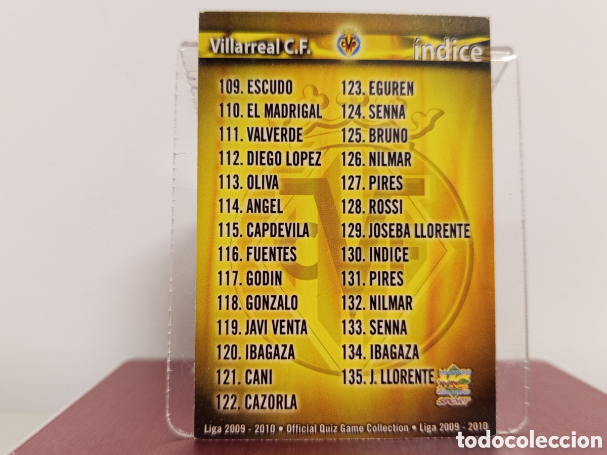 Figurine di Calcio: ❇️ CROMO ⚽ &Iacute;NDICE VILLARREAL 130 FICHAS LIGA QUIZ COLLECTION MUNDICROMO ❇️