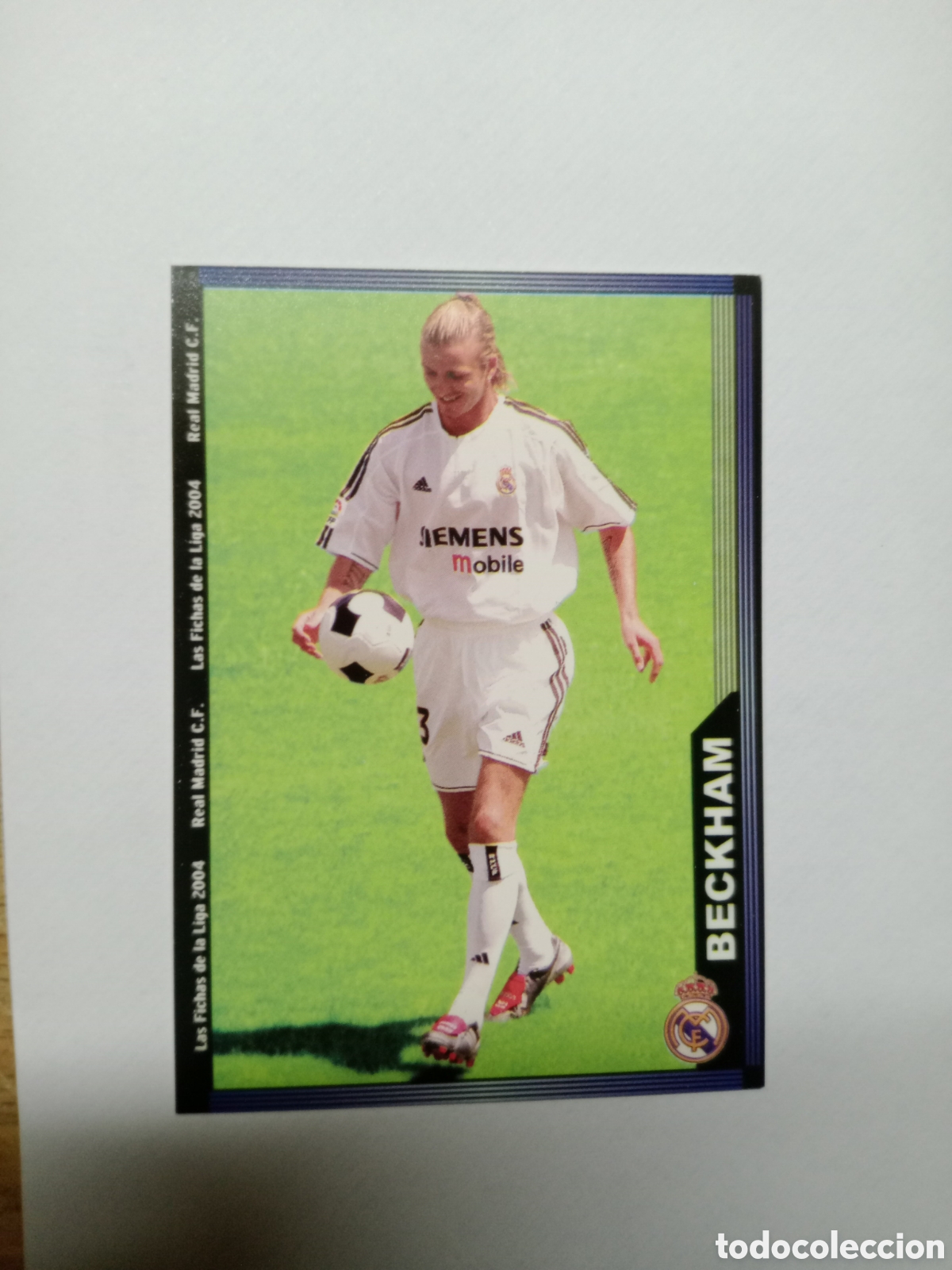Cromos de F&uacute;tbol: 2003 2004 03 04 CROMO EN BUEN ESTADO MUNDICROMO FICHAS DE LA LIGA 2004 REAL MADRID BECKHAM N 19