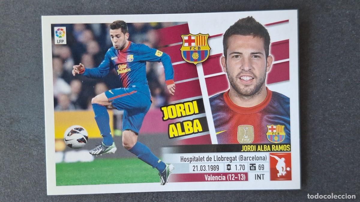 Cromos de F&uacute;tbol: JORDI ALBA F. C. BARCELONA LIGA ESTE 2013/14 13 14 NUNCA PEGADO SIN PEGAR