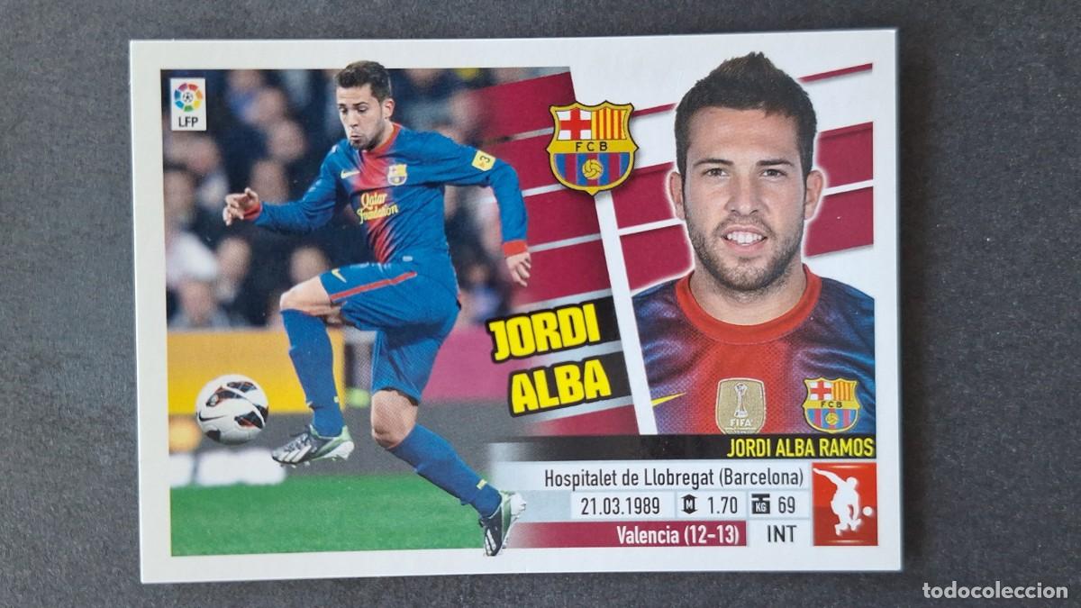 Cromos de F&uacute;tbol: JORDI ALBA F. C. BARCELONA LIGA ESTE 2013/14 13 14 NUNCA PEGADO SIN PEGAR