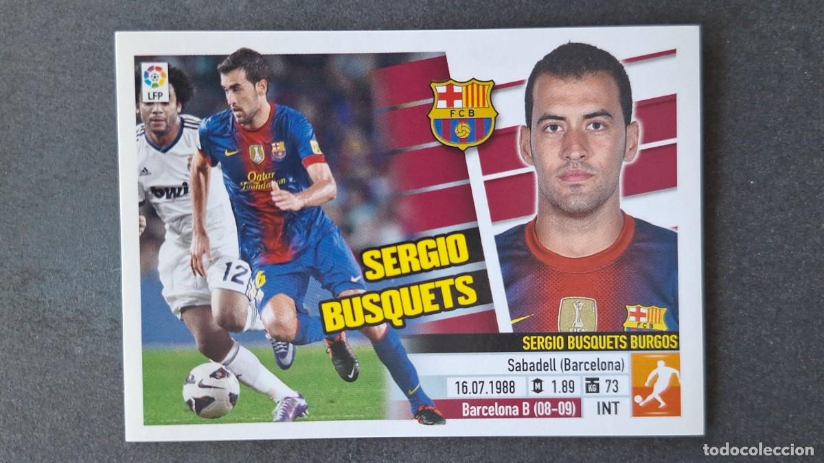 Cromos de F&uacute;tbol: SERGIO BUSQUETS F. C. BARCELONA LIGA ESTE 2013/14 13 14 NUNCA PEGADO SIN PEGAR