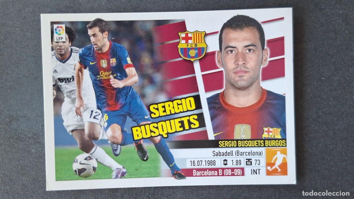 Cromos de F&uacute;tbol: SERGIO BUSQUETS F. C. BARCELONA LIGA ESTE 2013/14 13 14 NUNCA PEGADO SIN PEGAR