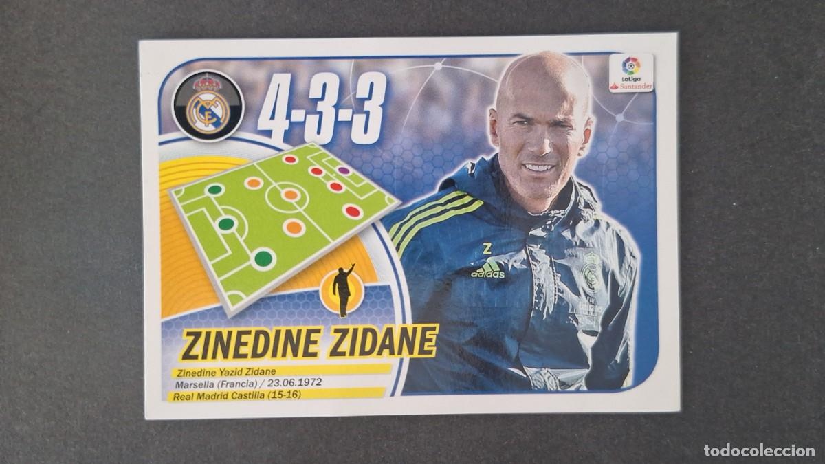 Cromos de F&uacute;tbol: ZINEDINE ZIDANE ENTRENADOR REAL MADRID LIGA ESTE 2016/17 16 17 NUNCA PEGADO SIN PEGAR