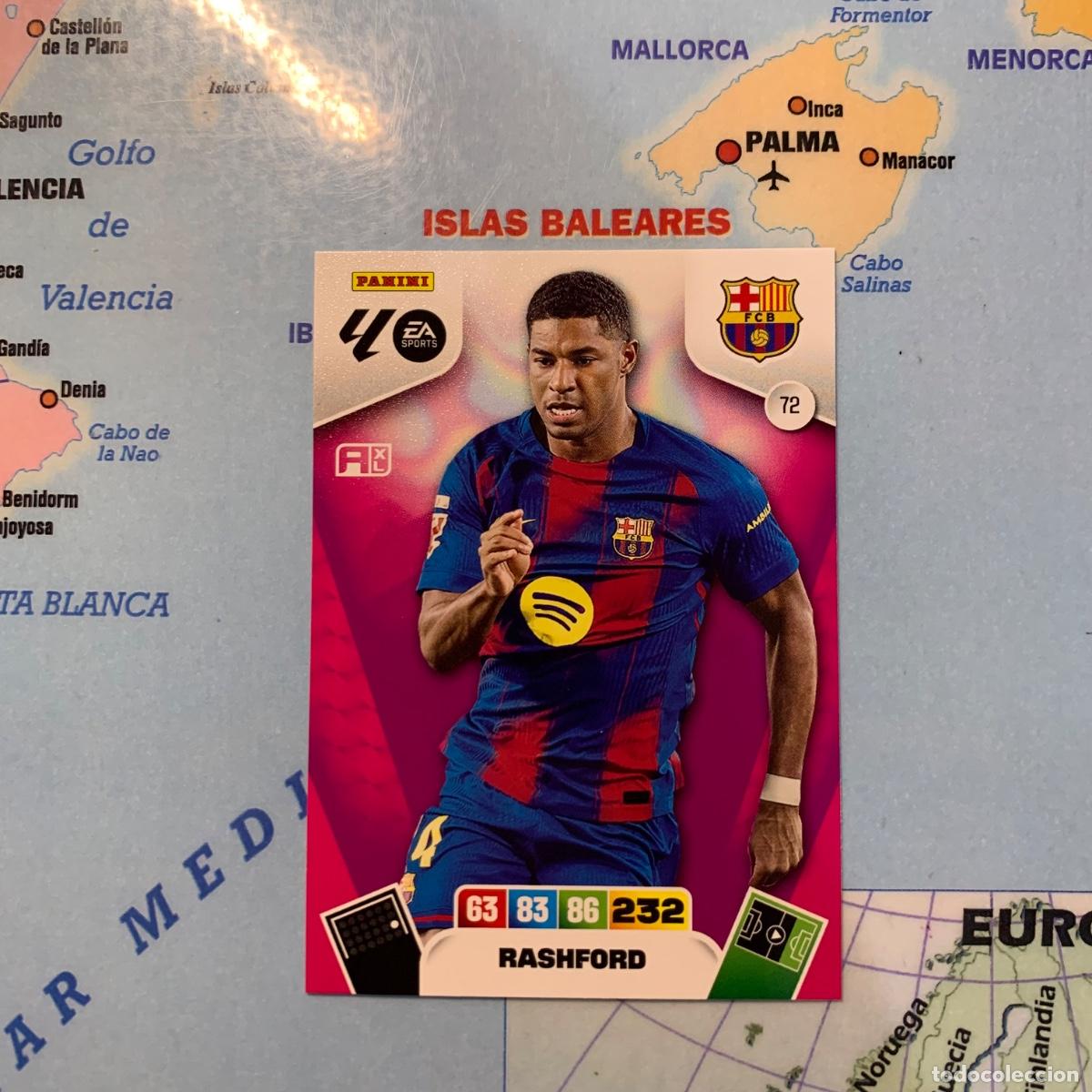 Cromos de F&uacute;tbol: Rashford n&uacute;mero 72 del Barcelona cromo adrenalyn XL 25-26 2025-2026