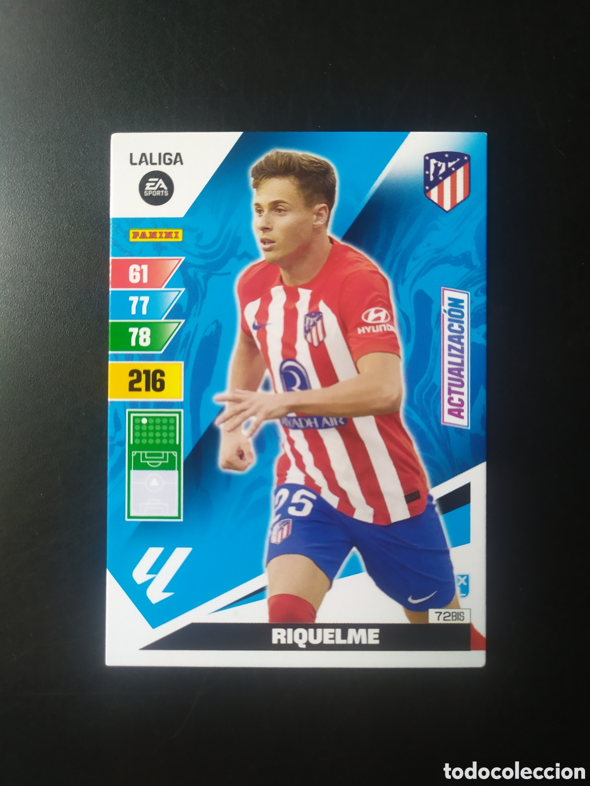 Cromos de F&uacute;tbol: Adrenalyn 2023 2024 23 24 panini Riquelme actualizaci&oacute;n n&deg; 72 bis Atl&eacute;tico Madrid