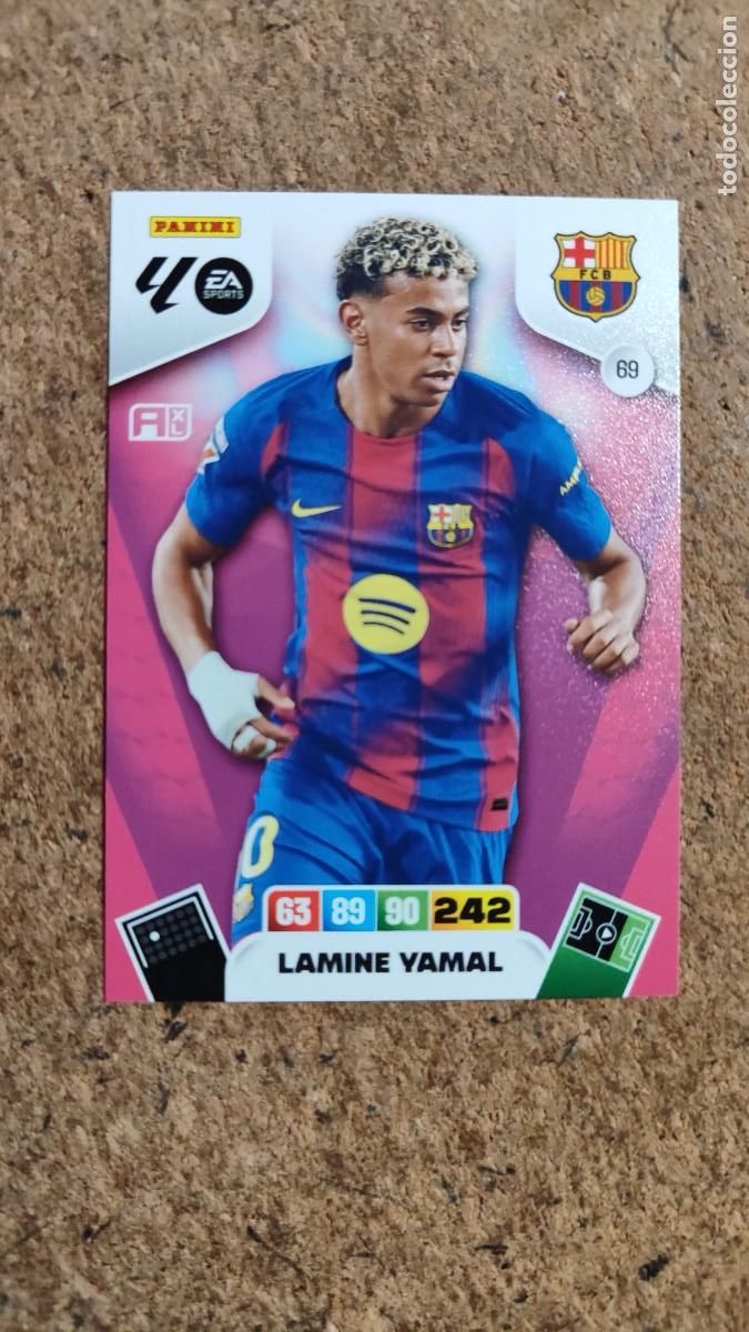 Cromos de F&uacute;tbol: ADRENALYN XL LA LIGA 25/26 CARD LAMINE YAMAL FC BARCELONA # 69 PANINI
