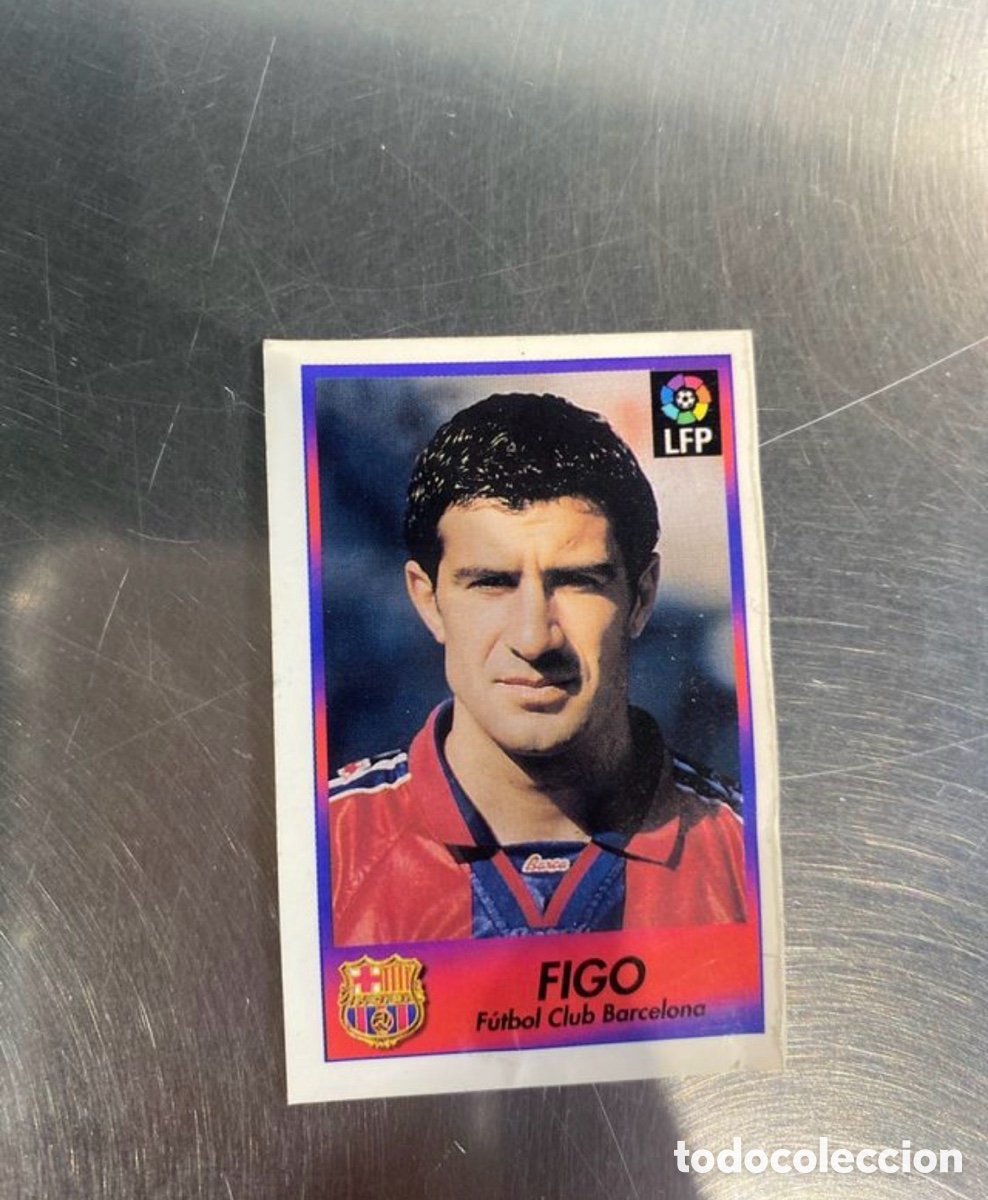 Cromos de F&uacute;tbol: Cromo Figo Bar&ccedil;a Bollicao