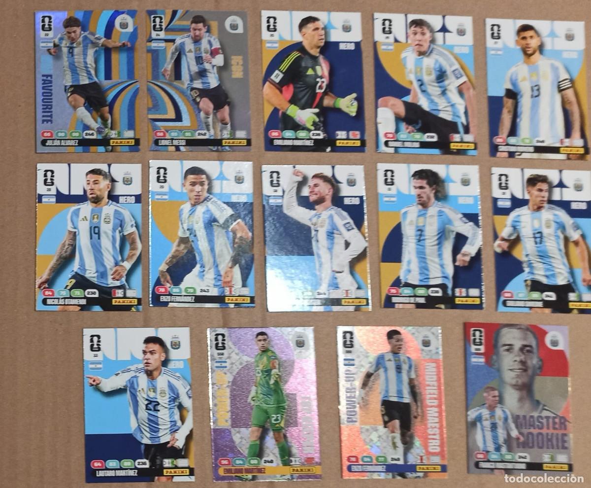 Cromos de F&uacute;tbol: PACK 14 ARGENTINA WORLD CUP 26 PANINI MESSI JULIAN ALVAREZ ENZO MASTANTUONO
